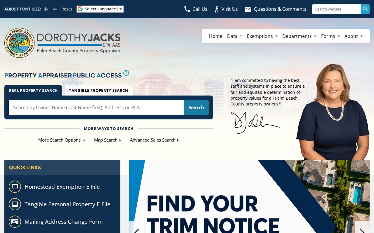 Royal Palm Beach residents directory PAPA property search