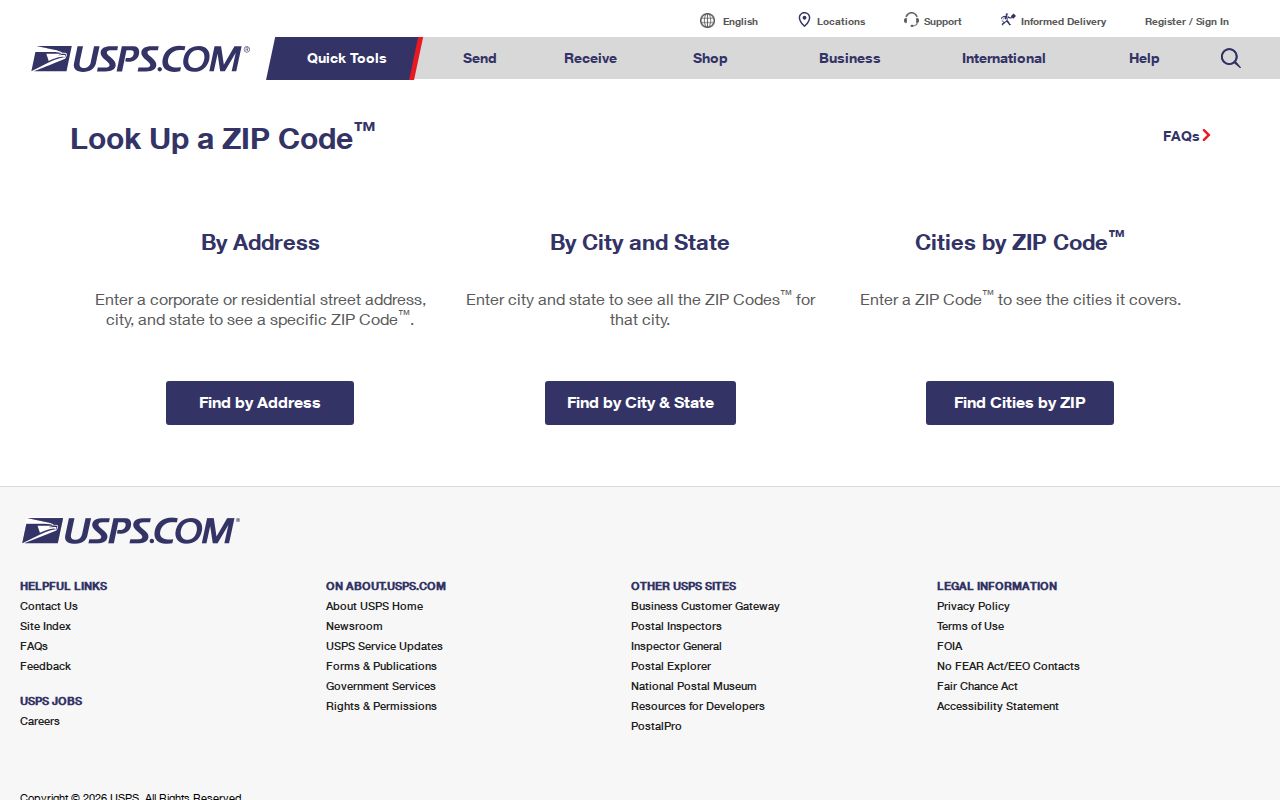 Royal Palm Beach ZIP code directory USPS address lookup